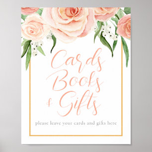 Rosa florale Karten Bücher Geschenk Mädchen Baby S Poster