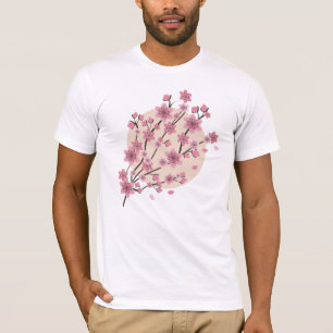 Rosa florale Kirschblütenbaum Blütenblätter T-Shirt
