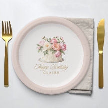 Rosa Florale Kuchengestaltung Stilvolle Geburtstag