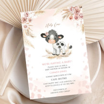 Rosa florale Kuh-Baby-Party