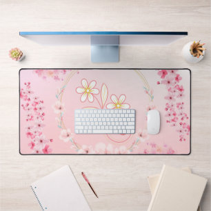 Rosa florale Kunst, Frühlingssegen Schreibtischunterlage