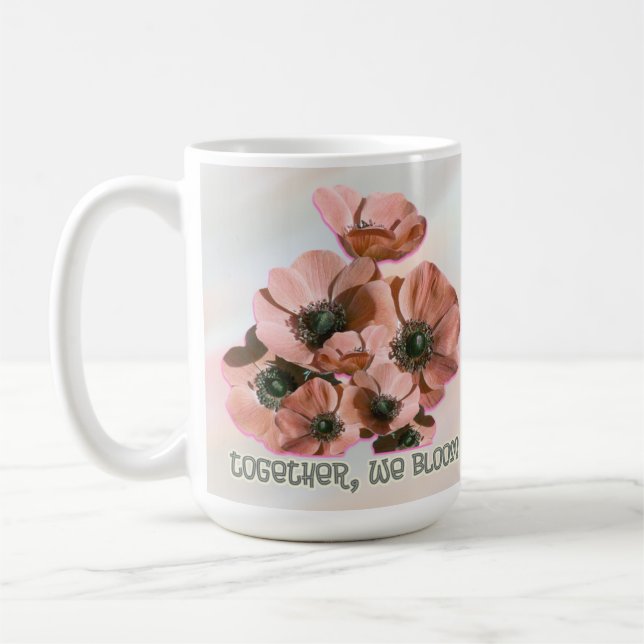 rosa florale Kunst Kaffeetasse (Links)