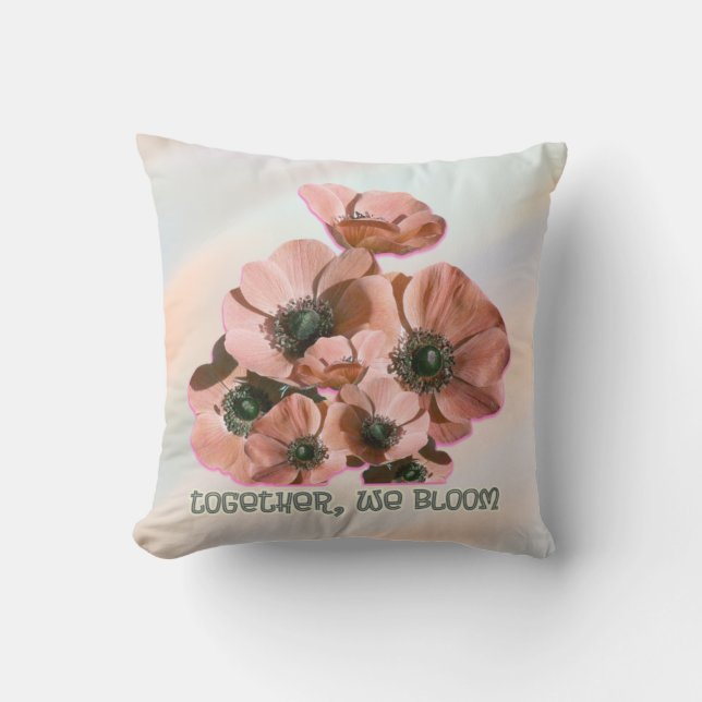 rosa florale Kunst Kissen (Vorderseite)