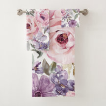 Rosa Florale Lavendel-Rose Wasserfarbe Lila Blume