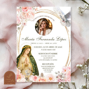Rosa florale Madonna di Guadalupe cattolica spagno Einladung