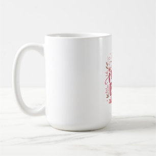 Rosa florale Mama-Bär-Botanik-Illustration Kaffeetasse