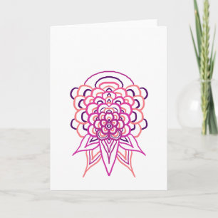 Rosa Florale Mandala-Grußkarte Ästhetischer Boho Karte