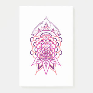 Rosa florale Mandala-Post-it-Notizen   Ästhetische Post-it Klebezettel