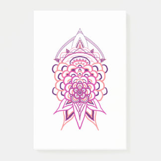 Rosa florale Mandala-Post-it-Notizen | Ästhetische Post-it Klebezettel