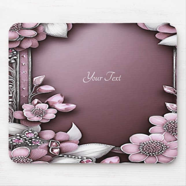 Rosa florale Mousepad (Vorne)