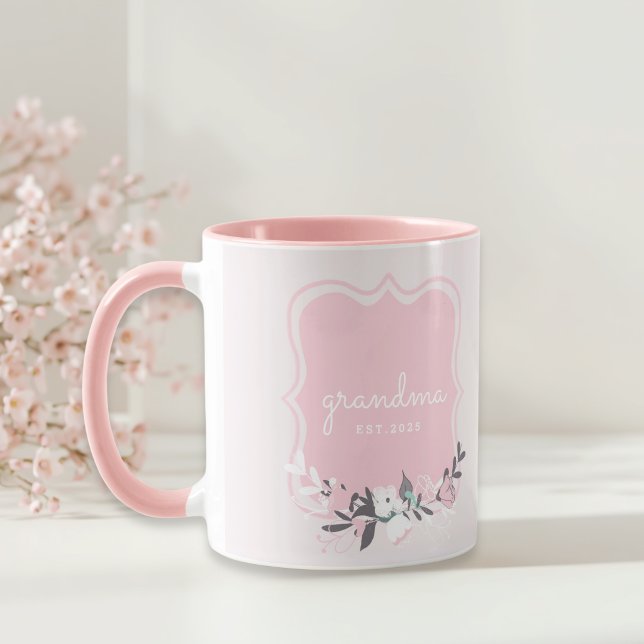 Rosa florale Mutter-Tag Geschenk Oma Tasse (Von Creator hochgeladen)