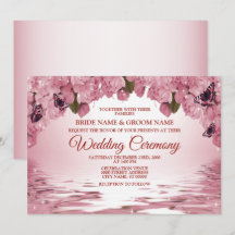 Rosa florale Natur Schmetterling Outdoor-Hochzeit