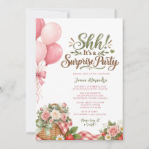 Rosa Florale Picknick-Überraschung Geburtstagsfeie