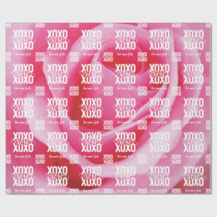 Rosa Florale Pink XOXO Liebe scheitert nie Valenti Geschenkpapier