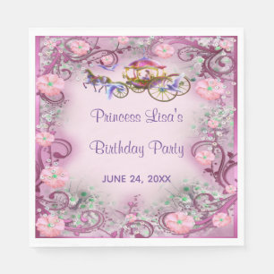 Rosa florale Prinzessin Fairy Tail Geburtstag Serviette