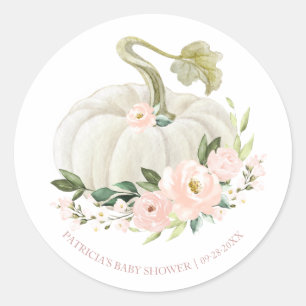 Rosa Florale Pumpe Herbst-Baby-Party Klassisch Run Runder Aufkleber