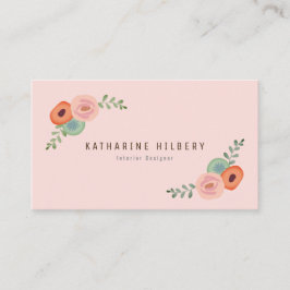 Rosa florale Rose und Poppy-Visitenkarte Visitenkarte