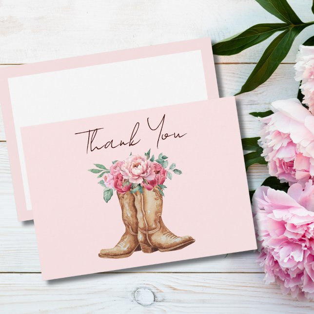 Rosa Florale Rustikale Cowboy-Stiefel Danke Schön (Von Creator hochgeladen)