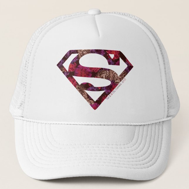 Rosa florale S-Shield Truckerkappe (Vorderseite)