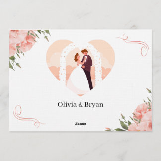 Rosa florale Save the Date Hochzeitskarte – Elegan Einladung