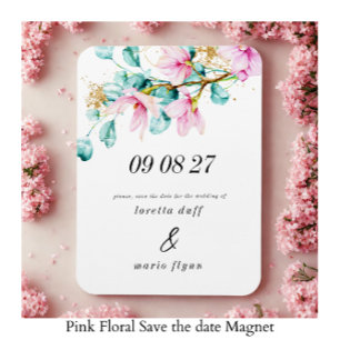 Rosa florale Save the Date Magnet