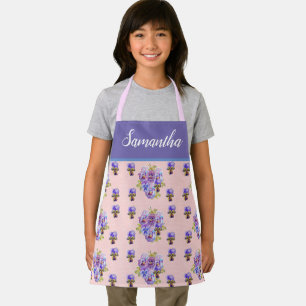 Rosa florale shabby Pastell Stiefmütterchen Viola  Schürze