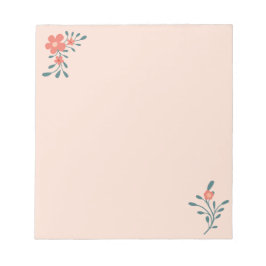 Rosa Florale Teal Botanik Notizblock