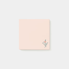 Rosa Florale Teal Botanik Post-it Klebezettel