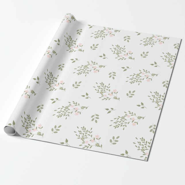 Rosa florale Verpackung Wildblumen-Geschenkpapier Geschenkpapier (Ungerollt)