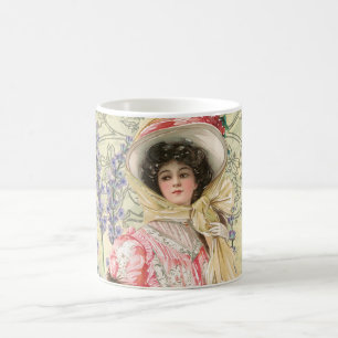 Rosa florale viktorianische Frau Regency Kaffeetasse