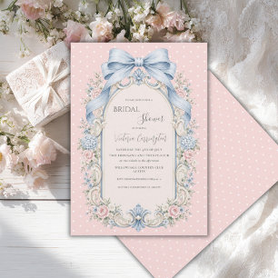 Rosa florale Vintage-Brautjungfernparty Einladung