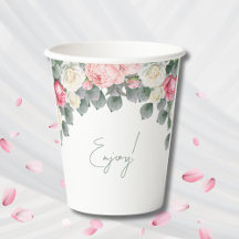 Rosa florale Vintage-Gartenrosen-Baby-Party