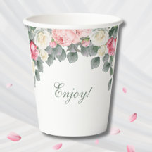 Rosa florale Vintage-Gartenrosen-Brautdusche