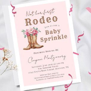 Rosa florale Western-Cowgirl-Baby-Sprinkle Einladung