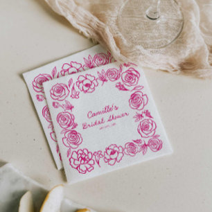 Rosa florale wunderliche Brautparty-Papier Serviet Serviette