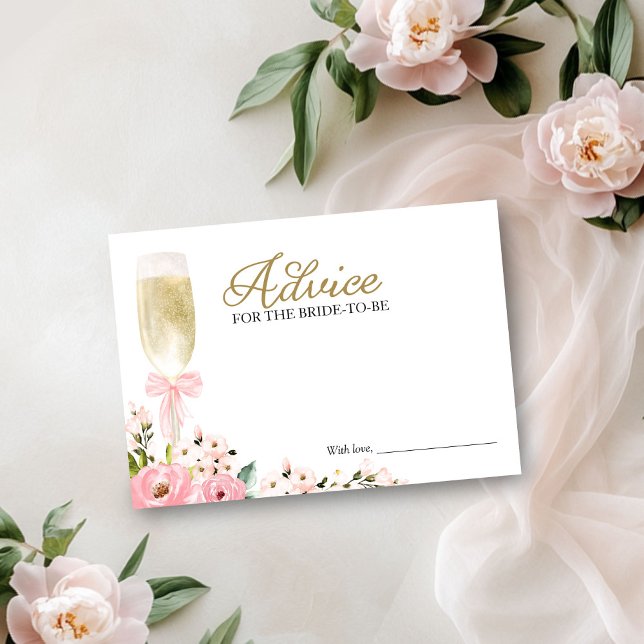 Rosa floraler Champagnerempfang für die Bride Card Einladung (Von Creator hochgeladen)