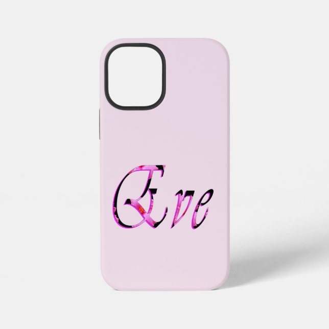 Rosa floraler Eve-Name, iPhone Hülle (Rückseite)