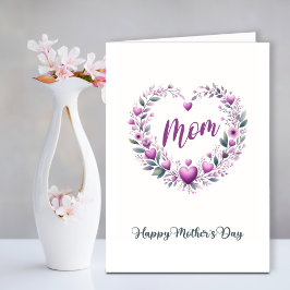 Rosa floraler Muttertag Feiertagskarte