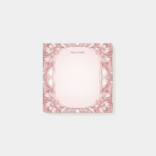 Rosa floraler Rahmen Post it Notes Post-it Klebezettel