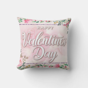 Rosa, floraler Valentinstag Kissen