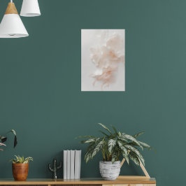 Rosa Florales abstraktes Kunstposter | Sanfte Blüt Poster