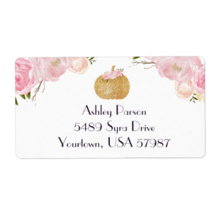 Rosa florales Adressenschild