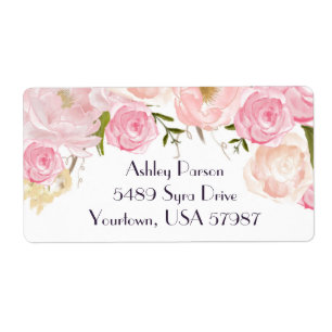 Rosa florales Adressenschild