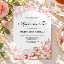 Rosa Florales Afternoon-Tea-Geburtstagsfeier