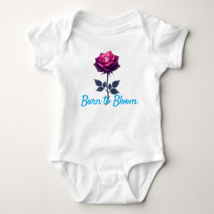 Rosa Florales Baby-Body – Geboren um zu blühen Baby Strampler