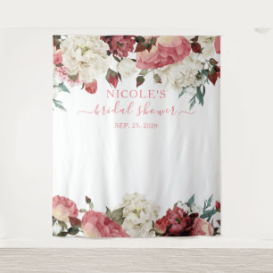 Rosa Florales Brautparty-Hintergrundbild Wandteppich