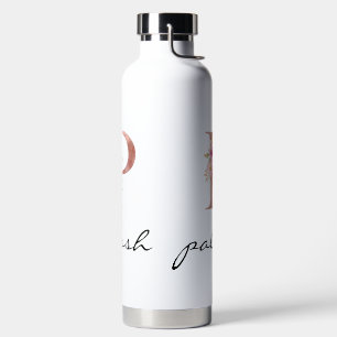 Rosa Florales Buchstabe P Monogramm Wasserflasche Trinkflasche