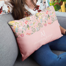 Rosa florales, girly, chic Monogramm Name personal