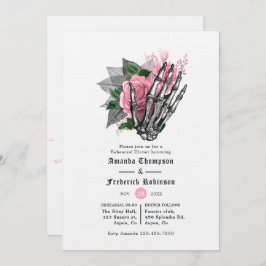 Rosa, florales Halloween Gotische Probe Abendessen Einladung