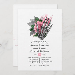 Rosa, florales Halloween Gotische Probe Abendessen Einladung